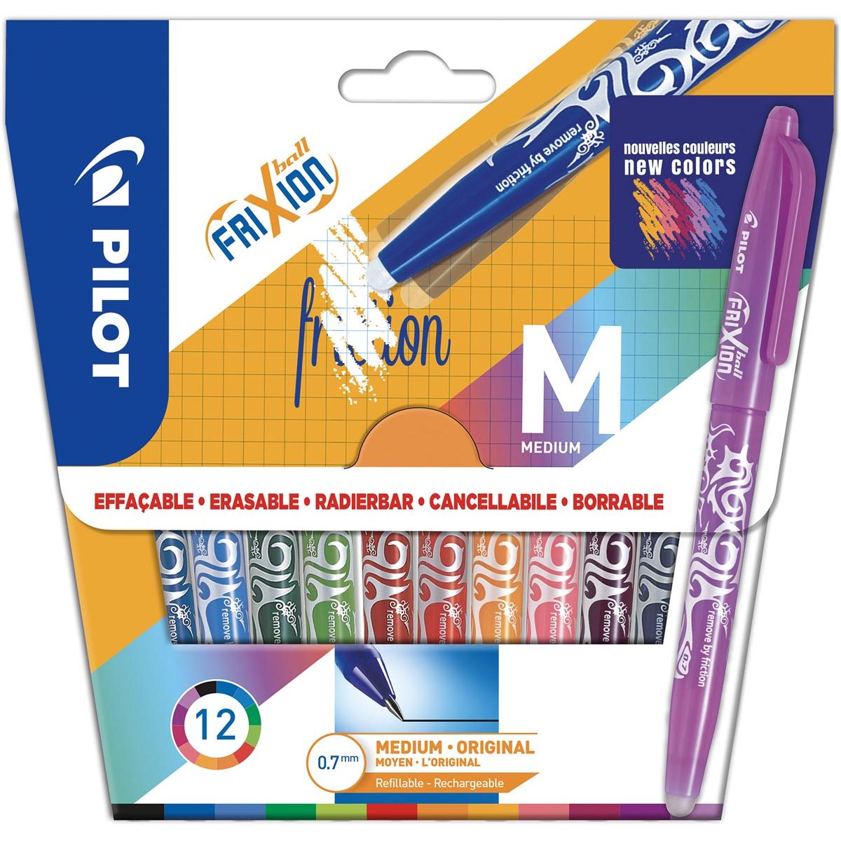 Pilot - roller Frixion Ball, blister da 12 pezzi in colori assortiti