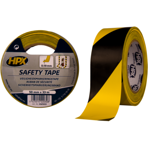 HPX | Ruban de marquage | PVC | 50mm | 33m | jaune noir