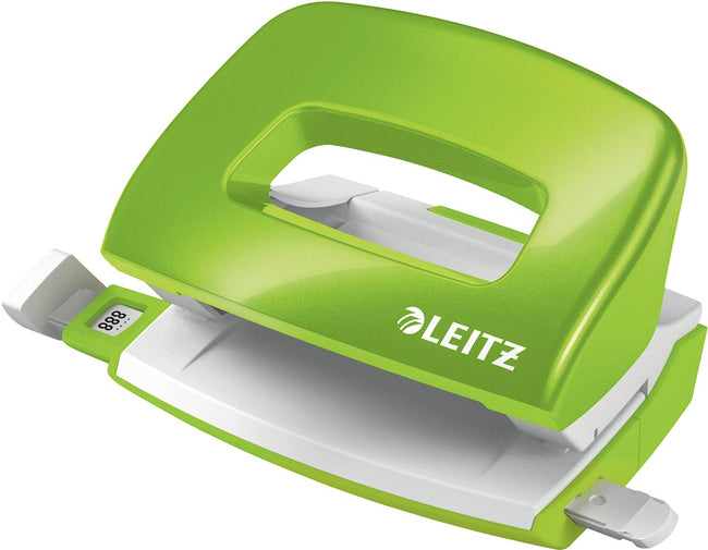 Leitz - Perforadora WOW NeXXt mini 2 agujeros 10 hojas verde