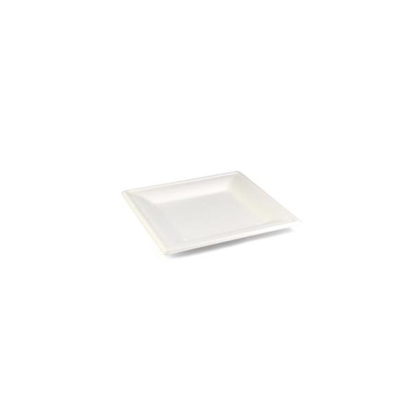 Piatto quadrato Senza canna da zucchero 200 x 200 x h16 mm restringimento da 40 pezzi