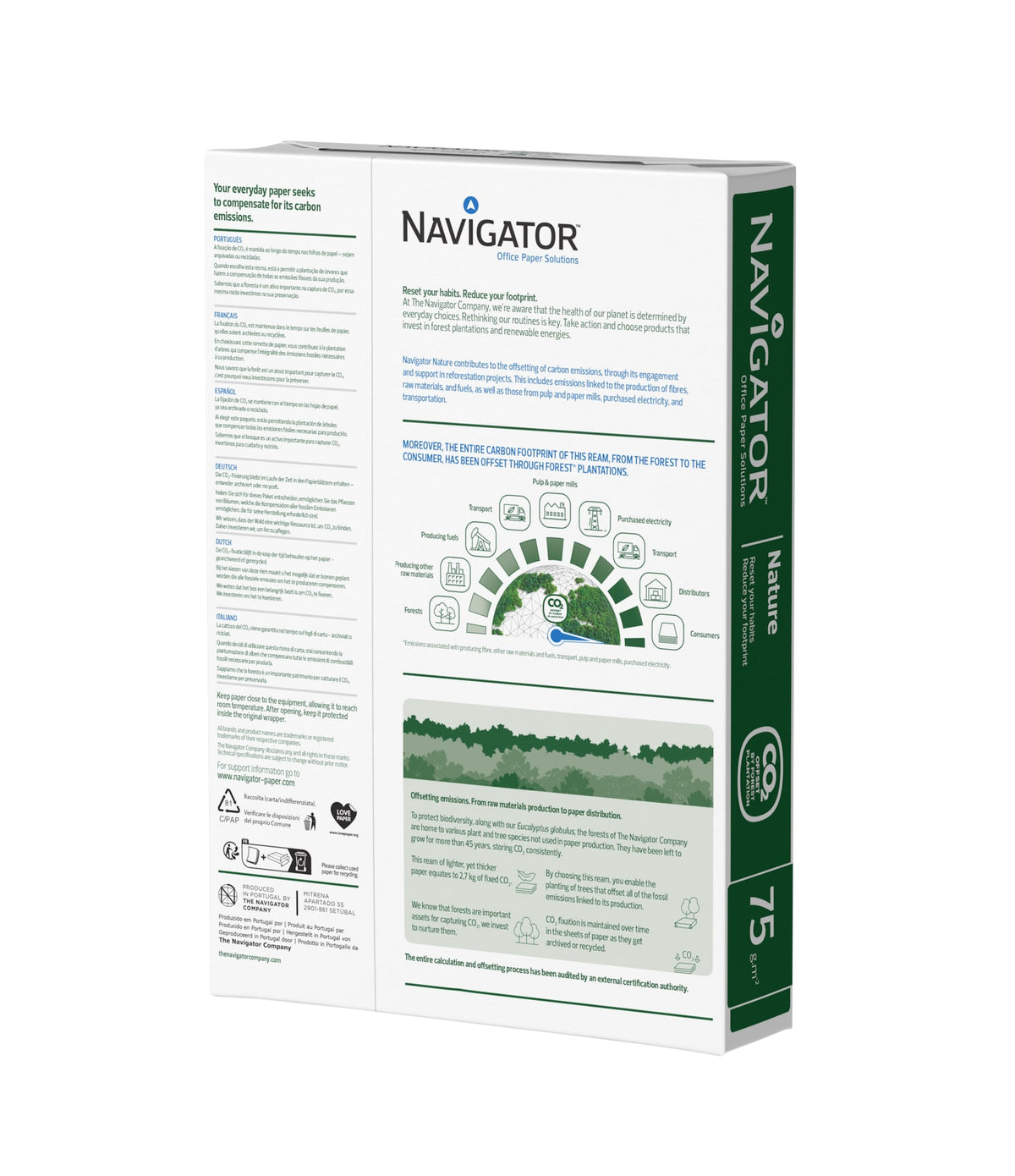 Navigator -  Kopieerpapier  nature a4 75gr wit 500 vel | 5 stuks
