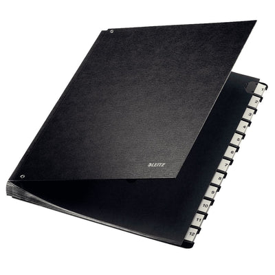 Leitz - Chemise à terme 1-12 270x18x345mm panneau dur noir