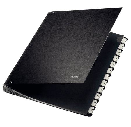 Leitz - Term folder 1-12 270x18x345mm hardboard black