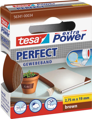 Tesa - extra Power Perfect, ft 19 mm x 2,75 m, braun