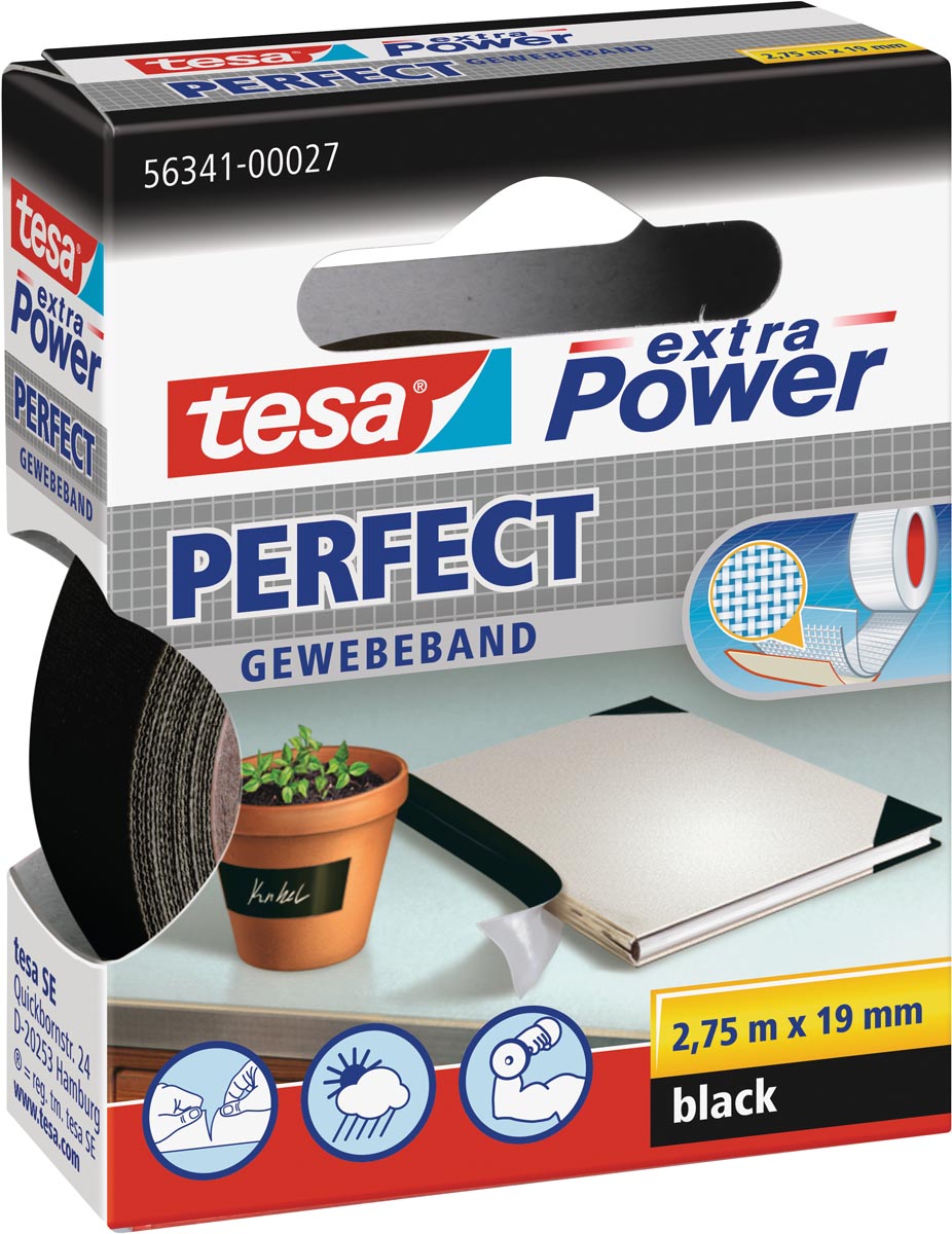 Tesa - Textile ® extra Power Perfect 2.75mx19mm black
