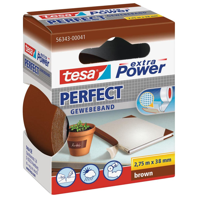 TESA - Power supplémentaire parfait, ft 38 mm x 2,75 m, marron