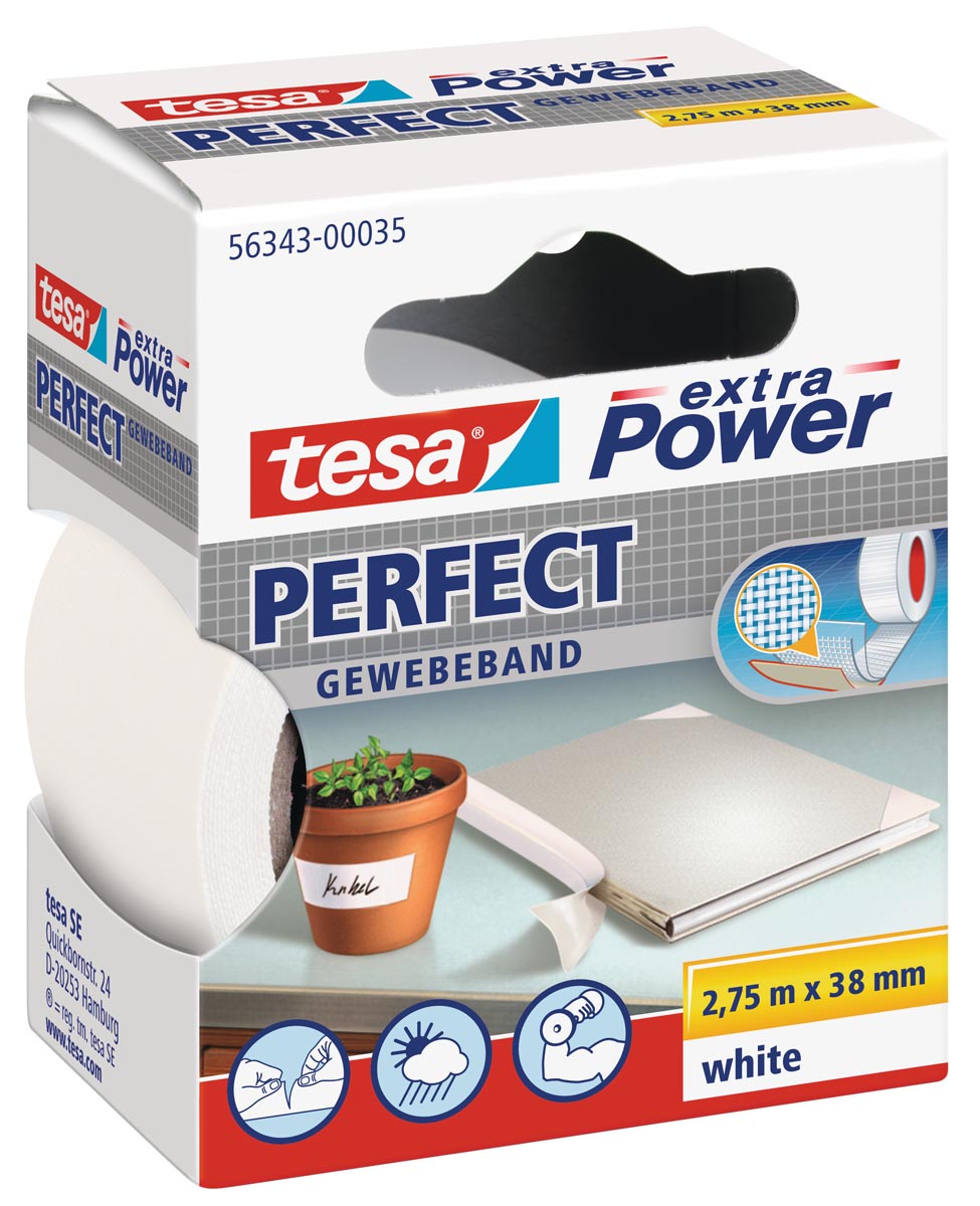 Tesa - Textil ® extra Power Perfect 2,75mx38mm blanco