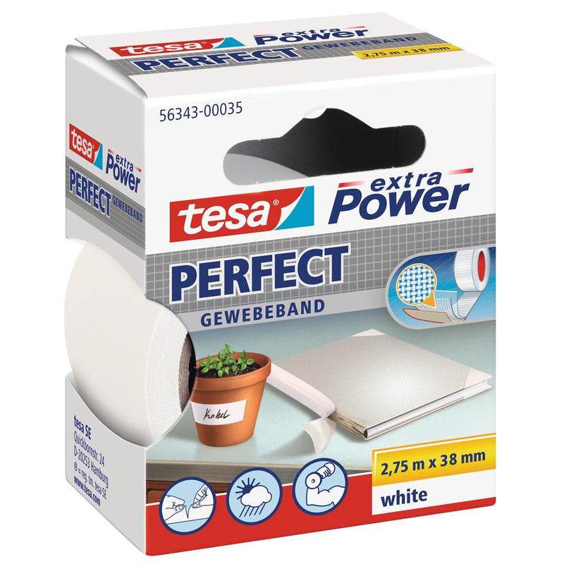 Tesa - Textil ® extra Power Perfect 2,75mx38mm blanco