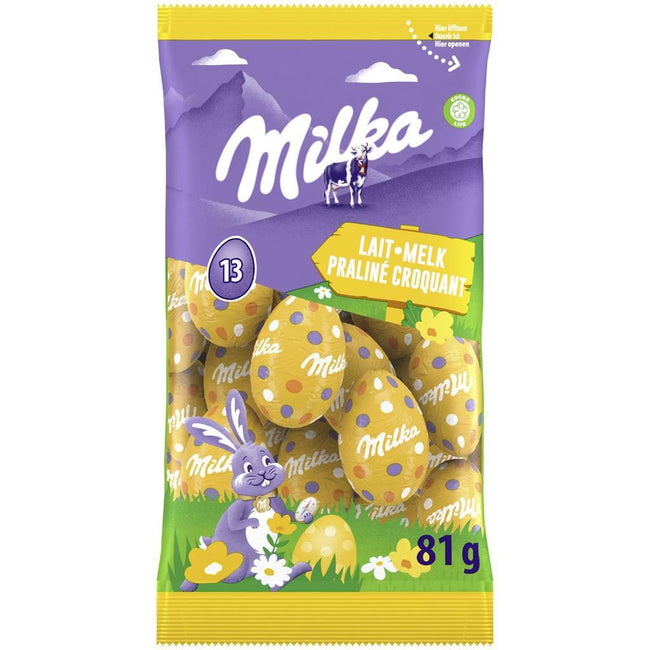 Milka -  paaseitjes, 81 g, melk praliné