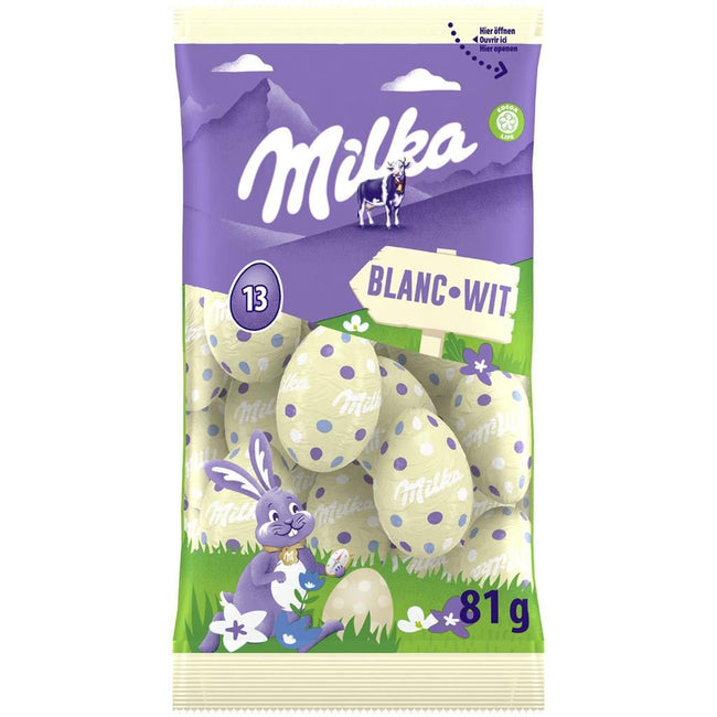 Milka -  paaseitjes, 81 g, wit