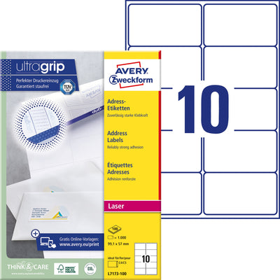 Avery -  Etiket  l7173 99.1x57mm wit 1000st