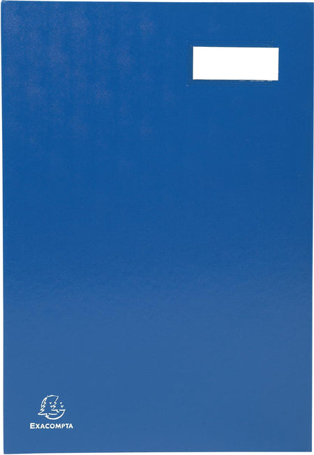 Exacompta - cartella da disegno a mano per piedi 24 x 35 cm, in cartone rivestito in PVC, 20 divisioni, blu