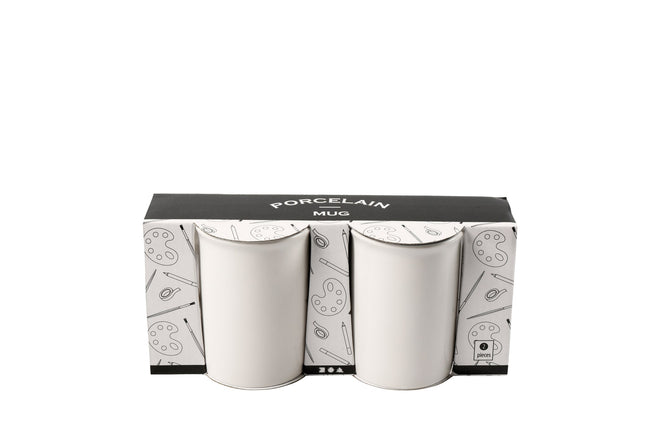 Creativ Company -  Mok  porselein 2 stuks wit