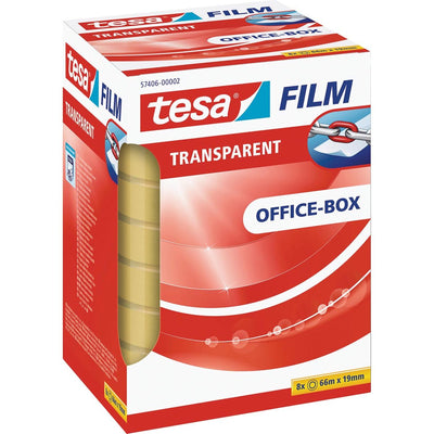 Tesa -  film transparante e, ft 19 mm x 66 m, 8 rolletjes