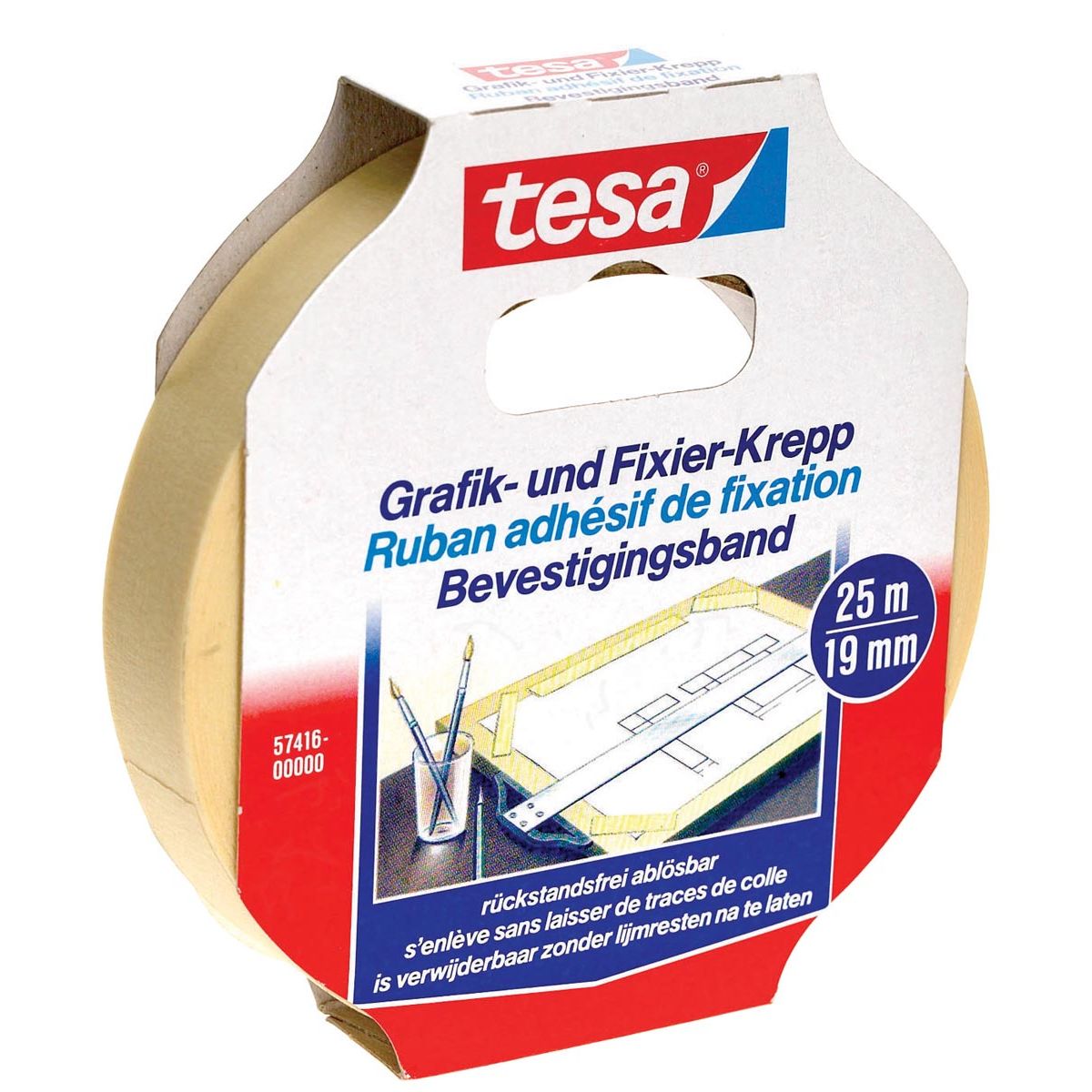 Tesa -  bevestigingsplakband, ft 19 mm x 25 m