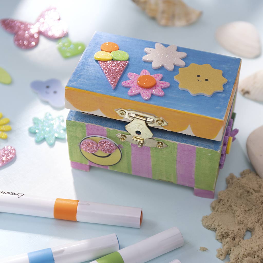 Creativ Company - Scrigno del tesoro 6x9x6cm legno | 3 pezzi