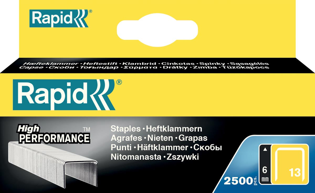 Rapid - Staples 13/6, galvanized, box of 2,500 staples