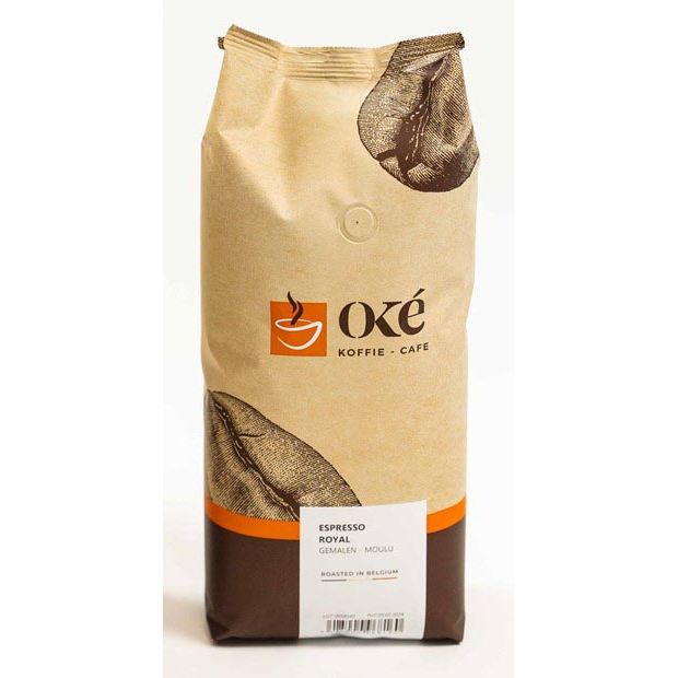 OKE Koffie - Café OK molido, bolsa de 1 kg, Espresso Royal