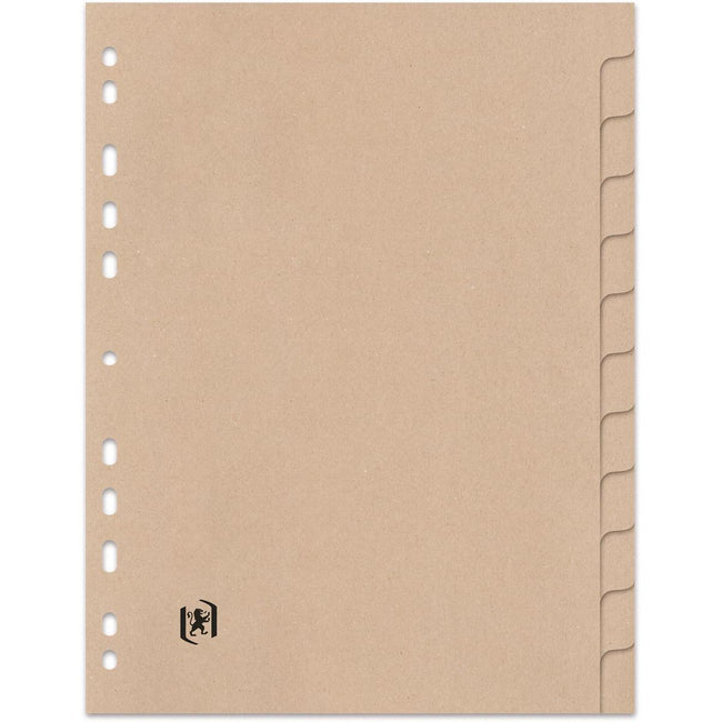 Oxford - tabs, made of cardboard, ft A4, unprinted, 11-hole perforation, 12 tabs