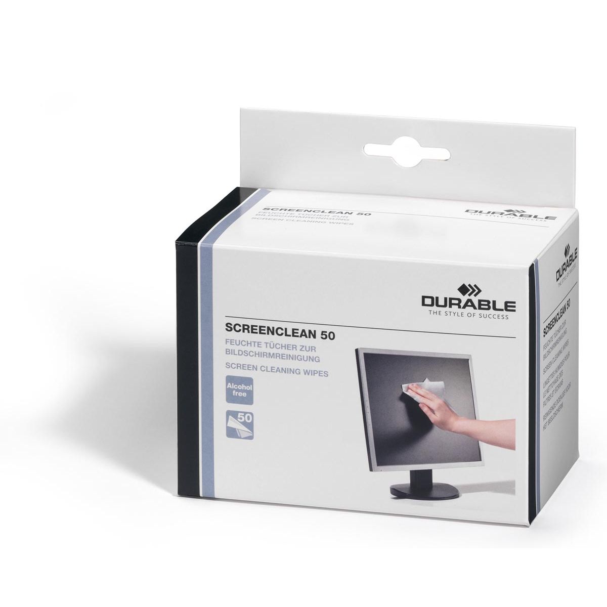 Durable - Toallitas limpiadoras Screenclean, caja de 50 unidades