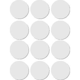 Apli - étiquettes rondes en étui diamètre 25 mm, blanches, 72 pièces, 12 par feuille (2664)