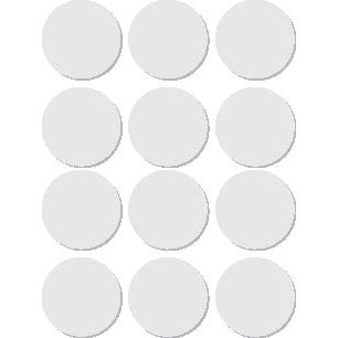 Apli - Étiquettes rondes en diamètre de poche 25 mm, blanc, 72 morceaux, 12 par feuille (2664)