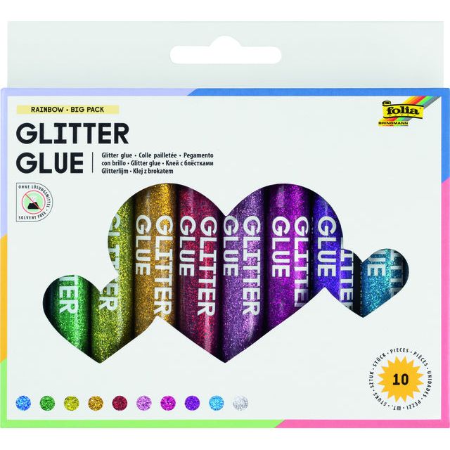 Folia Paper - Glitzer Kleber Folia 9,5ml 10 Farben | Blasen Sie ein 10 Stück