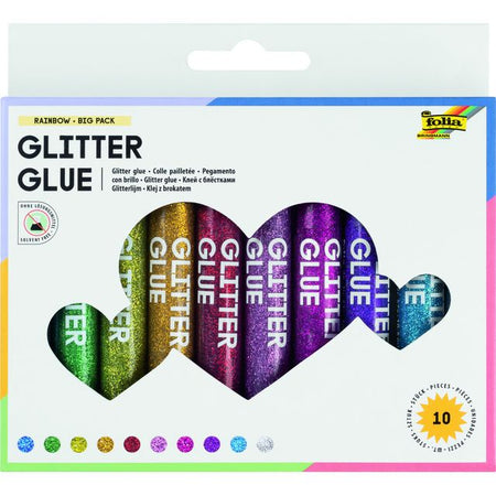 Folia Paper - Glitter Glue Folia 9.5ml 10 colors | 12 pieces