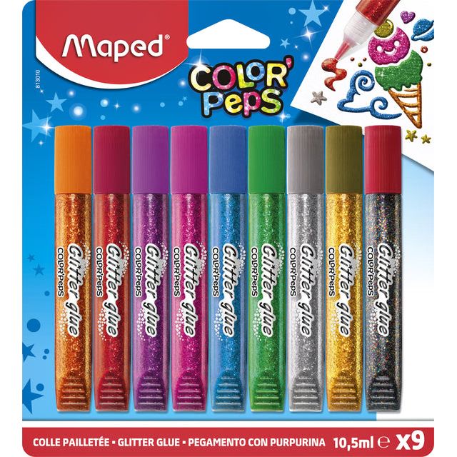 Maped - Glitterlijm 10.5ml blister à 9 kleuren