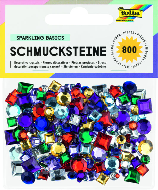 Folia Paper -  Glitter steentjes folia 800 stuks div kl en afm | 10 stuks