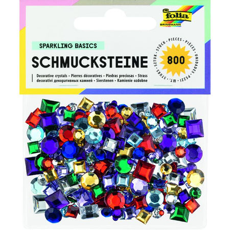 Folia Paper -  Glitter steentjes folia 800 stuks div kl en afm