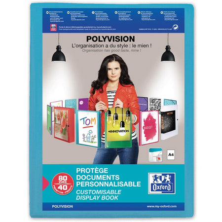 Oxford - lbum Polyvision A4 40 Beutel PP blau