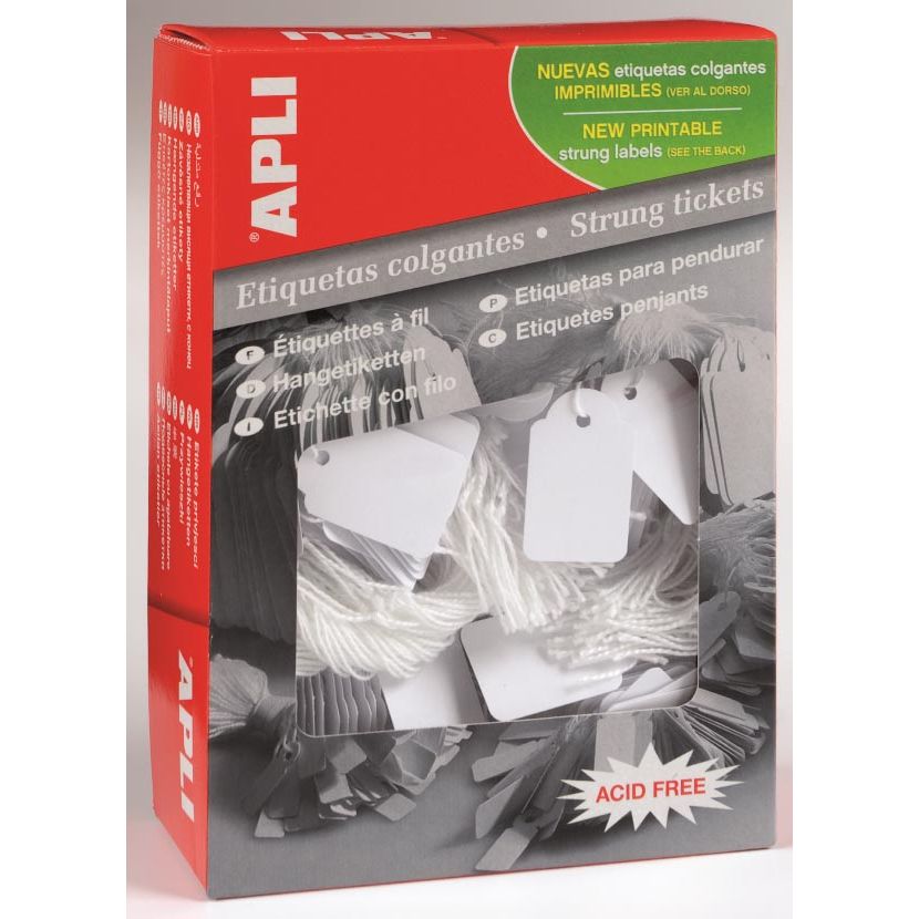 Apli - Étiquette à suspendre + cordon 9x24mm 1000 pièces