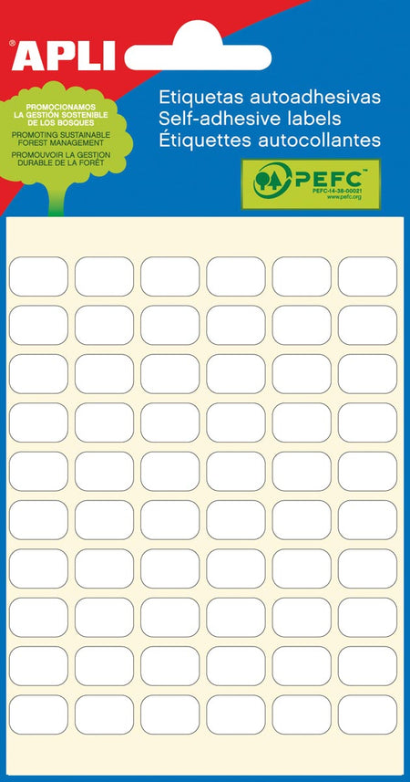 Apli - étiquettes blanches pi 8 x 12 mm (l x h), 360 pièces, 60 par feuille (2667)