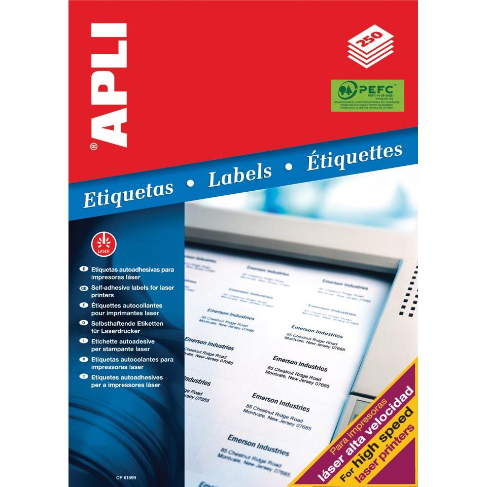 Apli - étiquettes blanches pi 97 x 67,7 mm (l x h), 2 000 pièces, 8 par feuille (2523)