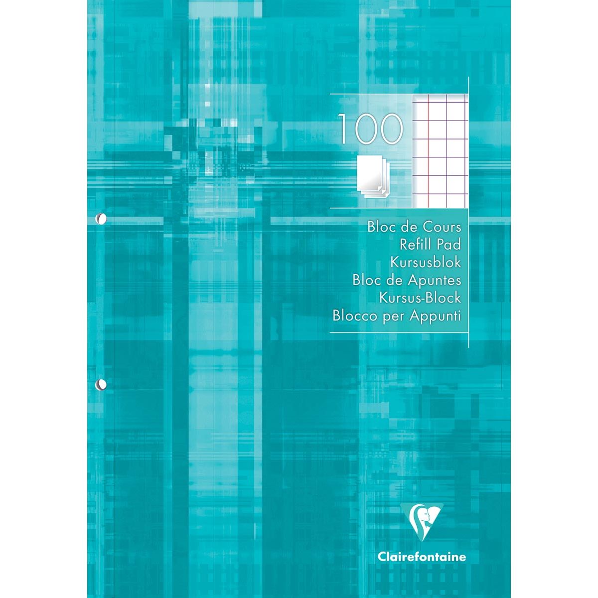Clairefontaine -  cursusblok geruit 10 mm, met kantlijn