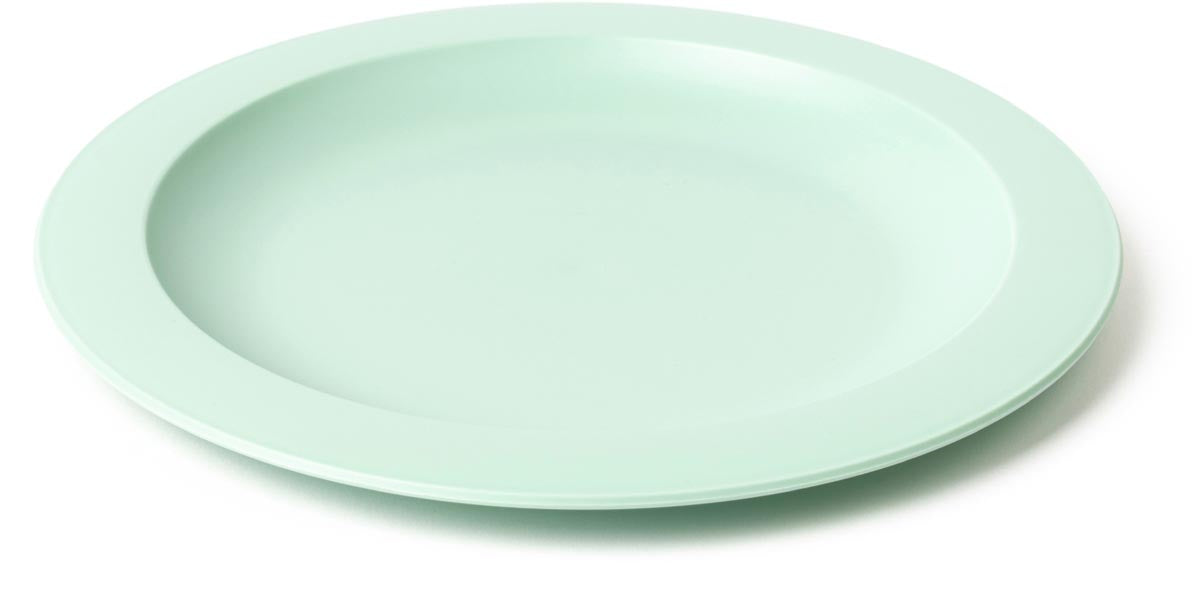 DBP - piatto, plastica, rotondo, verde pastello