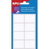 Apli - Etiquetas blancas removibles pies 25 x 40 mm (ancho x alto), 56 piezas, 8 por hoja (1895), bolsa de 7 hojas
