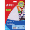 Apli - Etiquetas blancas Print Write pies 36 x 82 mm (ancho x alto), 120 piezas, 8 por hoja (1876)
