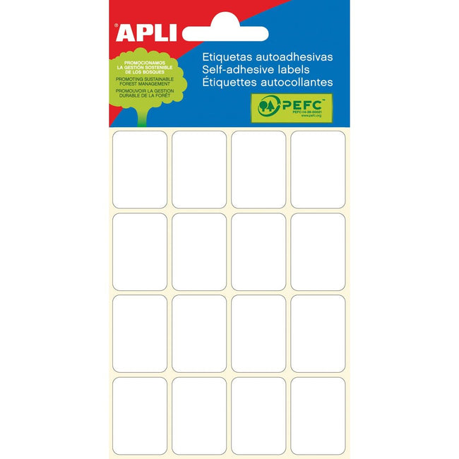 Apli -  witte etiketten ft 19 x 27 mm (b x h), 96 stuks, 16 per blad (2675)