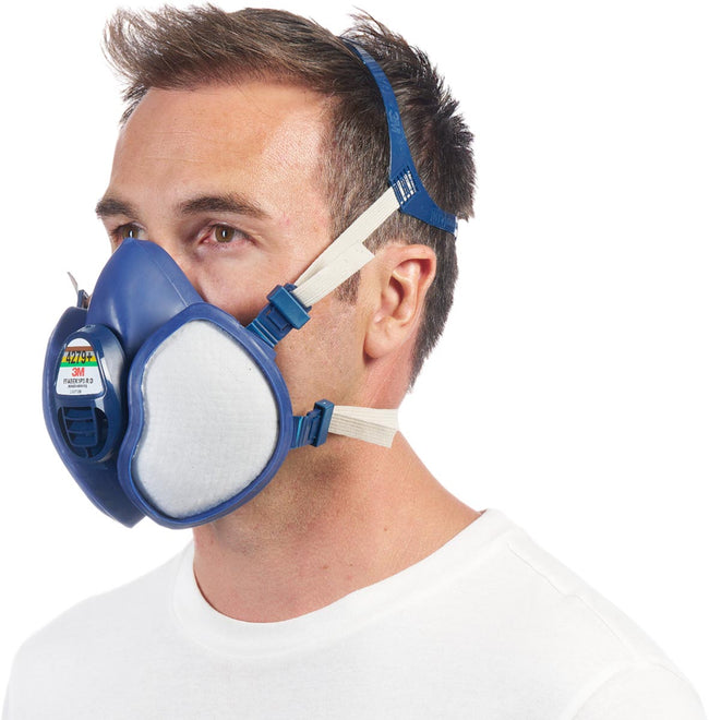 3M -  mondmasker met geïntegreerde filters, herbruikbaar, biedt ABEK1P3 ademhalingsbescherming (afbeelding 2)