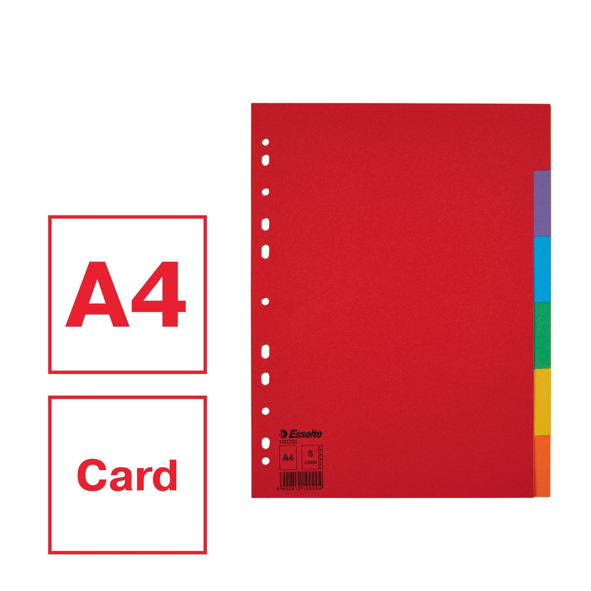Esselte -  Tabbladen  economy a4 6dlg karton 11r ass | 20 stuks