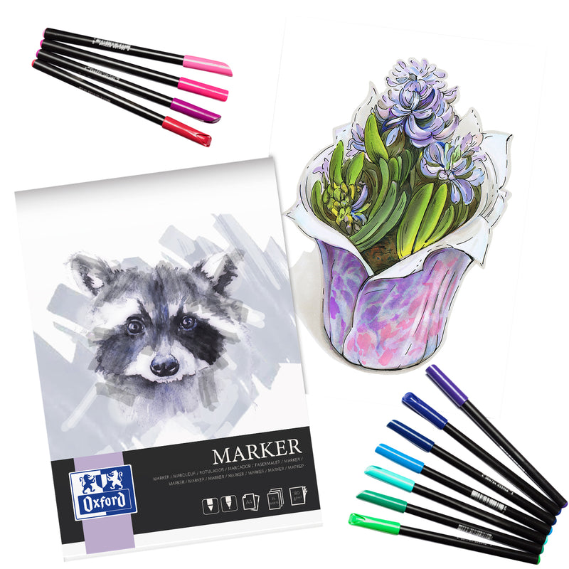 Oxford -  Tekenblok  marker a4 15 vel | 10 stuks
