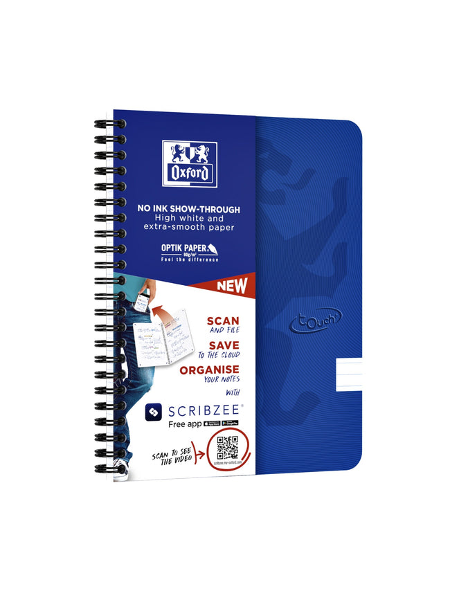 Oxford -  Spiraalblok oxf touch a5 lijn 140pag 80gr bl | 5 stuks