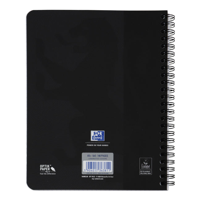 Oxford -  Spiraalblok oxf touch a5 ruit 5mm 140pag 80gr zw | 5 stuks