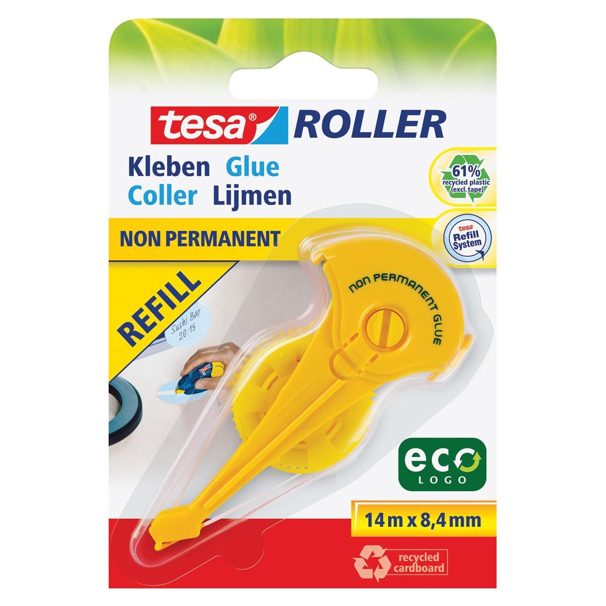 Tesa - Roller Nachfüllungskleber Roller Nicht -Permanent Ecologo auf Blasen