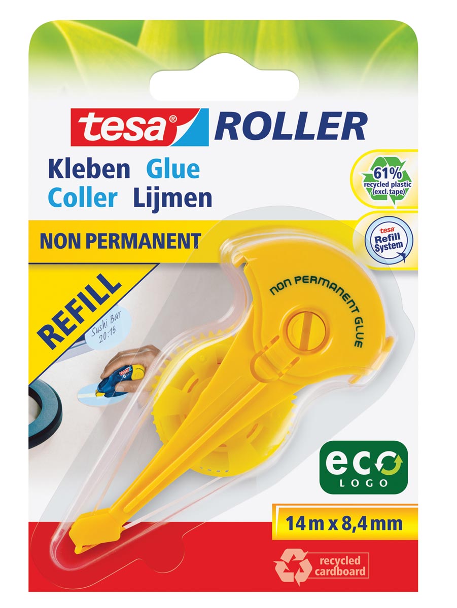 Tesa -  Roller navulling lijmroller niet-permanent ecoLogo, op blister
