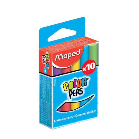 Maped - Gessetti da lavagna Color'Peps set da 10 pezzi assortiti