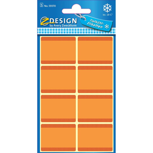 Avery Zweckform -  diepvriesetiketten in blister, oranje, 40 etiketten