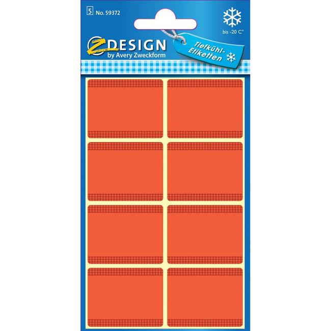 Avery Zweckform -  diepvriesetiketten in blister, rood, 40 etiketten